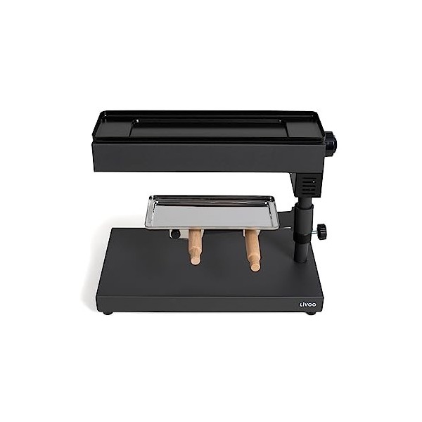 Livoo DOC159 Appareil à Raclette Traditionnel pour Quart de Meule | Thermostat Réglable | Socle Pivotant, Inclinable et Régla