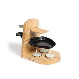 Livoo - Raclette à la bougie MEN397 - chauffe rapide, antiadhésif, 10x10x1,5cm, 3 bougies incluses