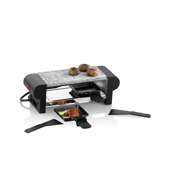 Kela 66493 appareil à raclette avec planche en granit, 2 personnes, coloris noir, Splügen