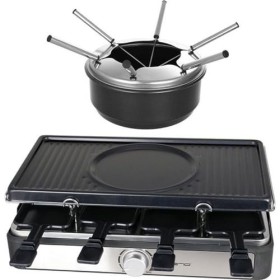 Emerio Plaisir de fête pour jusquà 8 personnes avec cette combinaison 3 en 1 de raclette et de fondue à fromage pour un plai