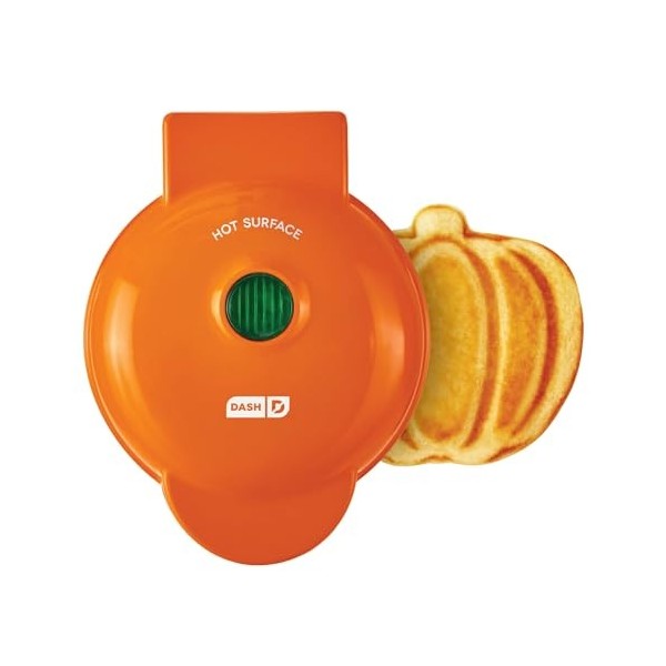 Machine pour machine à gaufrer individuelle, paninis, hash Browns, et autres mini gaufriers, 10,2 cm, orange citrouille