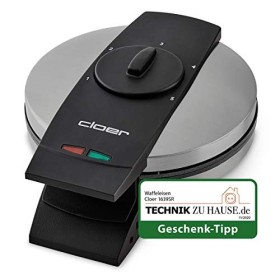 Cloer 1639SR Gaufrier, Taille de Gaufre 15,5 cm Ø, Double revêtement antiadhésif, résistant au Sucre, lumière de Cuisson, 930