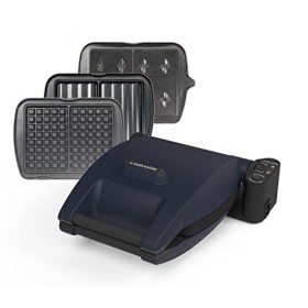 LAGRANGE Gaufrier Premium, 1200W, 3 jeux de plaques inclus Gaufre, Gaufrette & Croque Monsieur , Fabriqué en France, Réversi