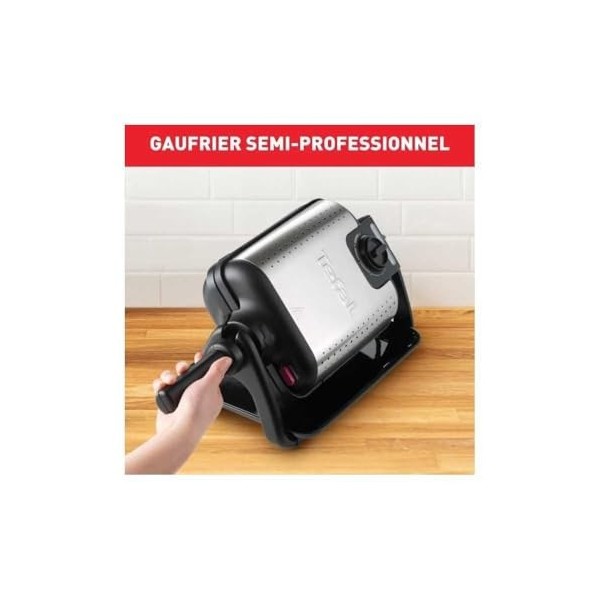 Tefal Gaufrier semi professionnel, 1200 W, Thermostat réglable, Voyant lumineux, Poignée rotative et rabattable, Résultat par