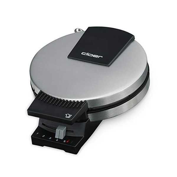 Cloer 289ESR Gaufrier à cornets pour croissants fins et croustillants, Plaques de cuisson 15 cm Ø, Plaques très lourdes, doub