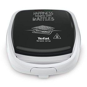 Tefal Appareil à gaufre, Multifonction, 2 jeux de plaques, Poignée sécurisée, Gaufrier Snack Time Happiness SW341112, Noir, B