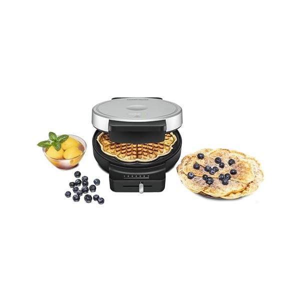 ROMMELSBACHER Machine à gaufres WA 850, pour 1 gaufre en forme de cœur, 17,5 cm de diamètre, revêtement antiadhésif, témoin l