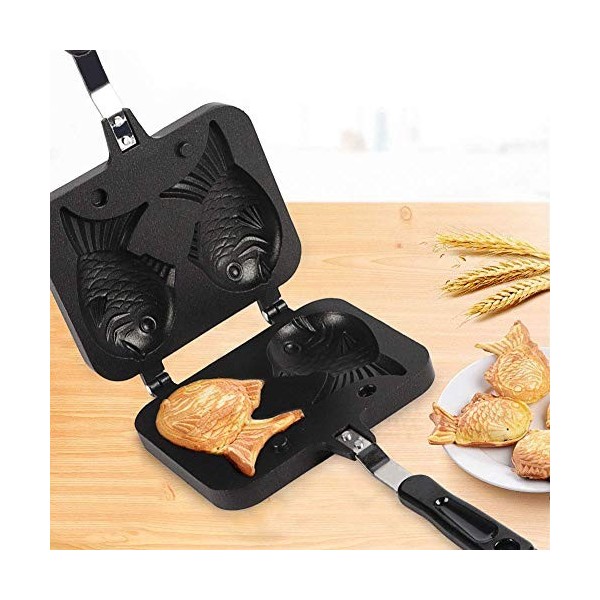 Poissons en forme de poisson Taiyaki Moule ¡§¡è gaufres antiadh¡§|sif pour moules en alliage daluminium Moule ¡§¡è double cu