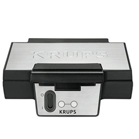 Krups Gaufrier FK Noir/Inox Appareil à Gaufre Gaufrier Eléctrique 850W Doubles Plaques de Cuisson Gaufre Gourmande Revêtement