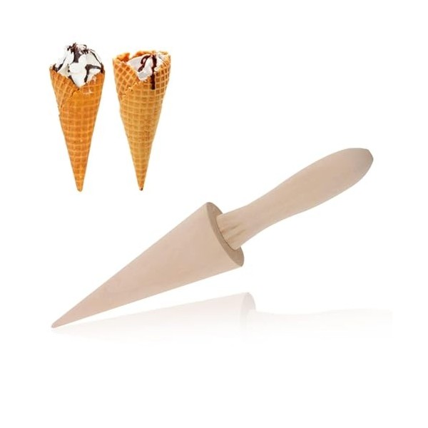 cone glace gaufre, cone cornet de glace,Rouleau Gaufre Cône en Bois, Rouleau de Gaufres Mouler, cornet de glace,Moule à Cône 