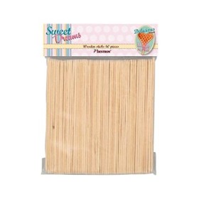 Bestron Bâtonnets en bois pour y piquer les gaufres, Sweet Dreams, Brun, 2x 60 pièces