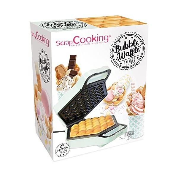 ScrapCooking - Bubble Waffle Factory - Machine à Gaufres Bulles de Hong Kong - Gaufrier Électrique pour Egg Waffles Boules Pâ
