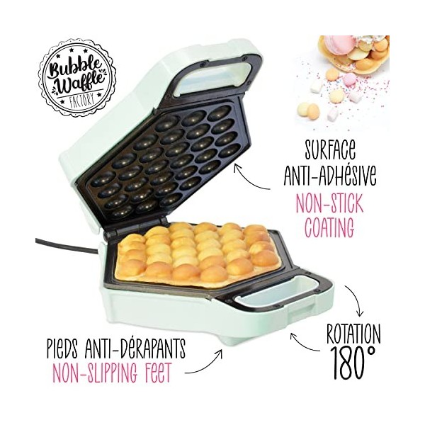 ScrapCooking - Bubble Waffle Factory - Machine à Gaufres Bulles de Hong Kong - Gaufrier Électrique pour Egg Waffles Boules Pâ