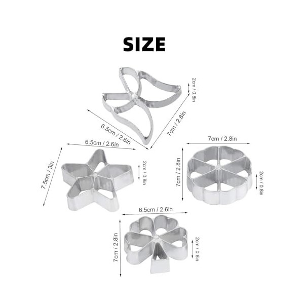 4 pièces Moule à pâte traditionnel, moule à gaufres en forme de rosette Moule à gaufres plongeant Moule à gaufres Hworost Gau