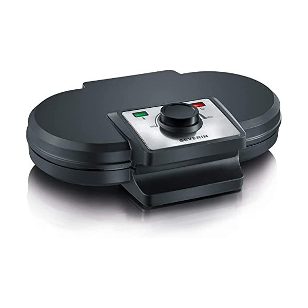SEVERIN Gaufrier Duo 1 200 W, Appareil à gaufres au revêtement antiadhésif pour deux gaufres norvégiennes moelleuses et crous