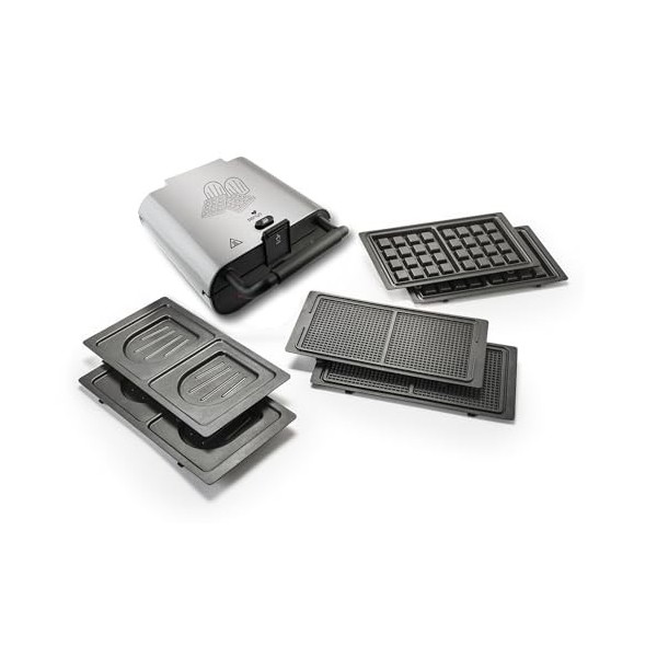 SENYA Appareil à gaufres et croque-monsieur, Gaufrier 3 en 1, Gaufres, Gaufrettes & Croques, 3 Plaques Interchangeables Antia