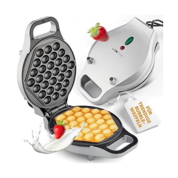 Clatronic® Gaufrier pour gaufres à bulles tendance | Gaufrier à bulles avec fonction rotative à 180° pour des résultats de cu