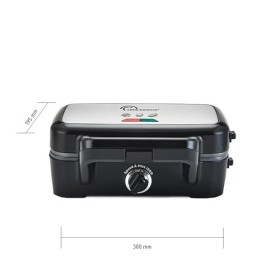 LITTLE BALANCE 8368 Speedn Mixt 1200, Gaufrier 2 en 1, Gaufres, Croques, Grill, Plaques amovibles, 1200 W, Noir Inox
