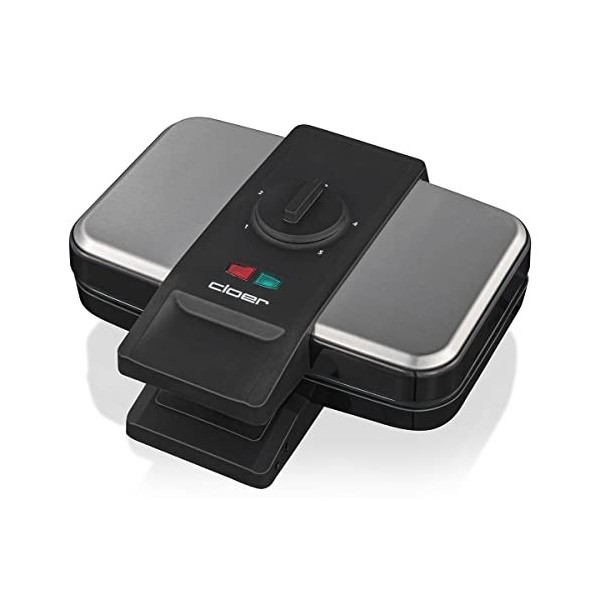 Cloer 1459 Gaufrier pour gaufres de Bruxelles, 1000 W, lumière de cuisson, degré de brunissement infiniment variable, noir