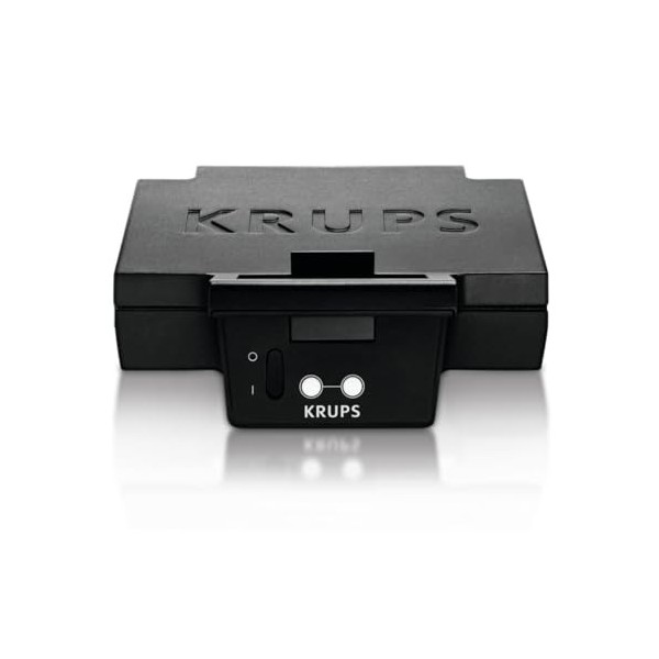 Krups FDK252 Gaufrier | 2 gaufres épaisses | Revêtement antiadhésif | Plaques profondes | Fonction de rangement vertical | Ra