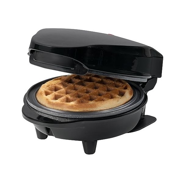 Bestron Mini gaufrier pour gaufres classiques, Petit gaufrier avec revêtement anti-adhésif, pour les anniversaires denfants,