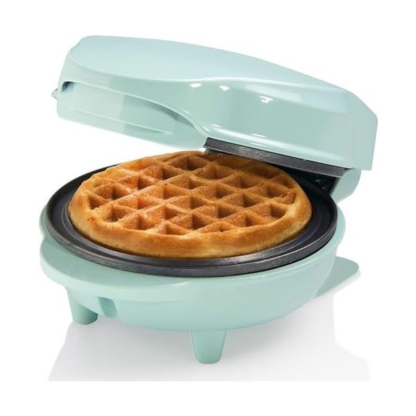 Bestron Mini gaufrier pour gaufres classiques, Petit gaufrier avec revêtement anti-adhésif, pour les anniversaires denfants,