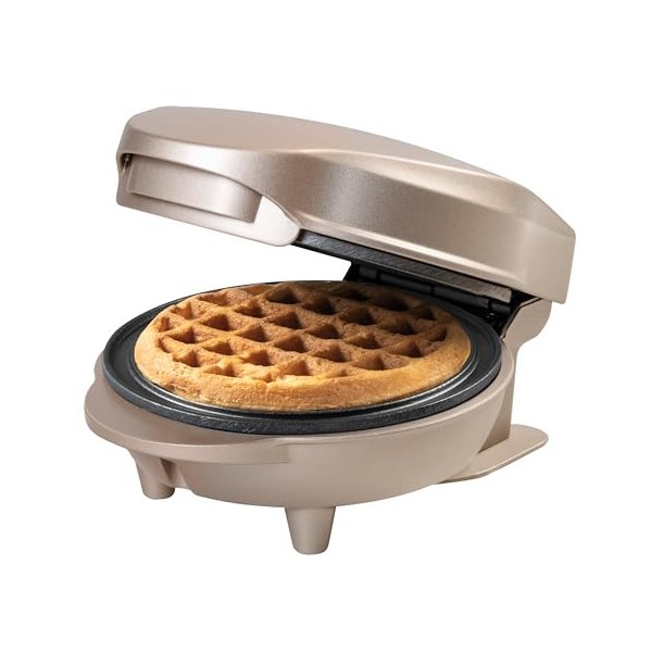 Bestron Mini gaufrier pour gaufres classiques, Petit gaufrier avec revêtement anti-adhésif, pour les anniversaires denfants,