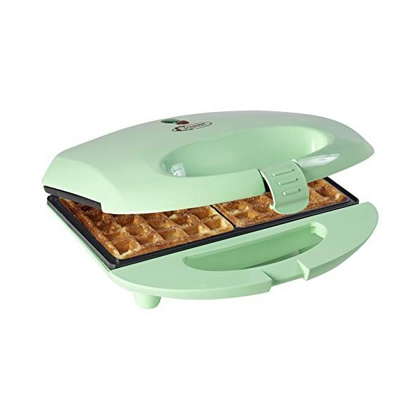 Bestron Gaufrier pour Gaufres de Bruxelles, Gaufrier avec Revêtement Anti-Adhésif, Design Rétro, 700 Watts, Couleur: Menthe, 