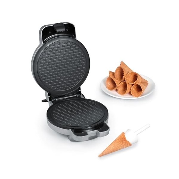 SEVERIN Gaufrier à cornets de glace 850 W, Appareil à gaufres au revêtement antiadhésif, Machine à gaufres pour des cornets l