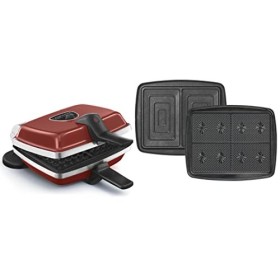 LAGRANGE Gaufrier Super2, 1000W, 3 jeux de plaques inclus Gaufre, Gaufrette & Croque-Monsieur , Fabriqué en France, Réversib