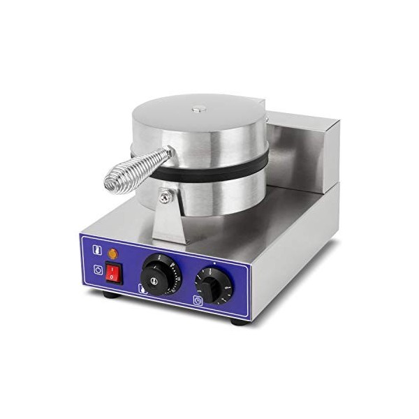 vertes Gaufrier Professionnel Électrique 1000W En Acier Inox Fonction Minuterie Jusquà 5 min, Température 50-300 °C, 4 Pied