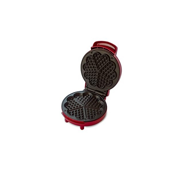 BEHOME Gaufrier puor Gaufres Coeur avec revêtement anti-adhésif, Pieds Antidérapants, 1000 W | Appareil à Gauffres pour 5 gau