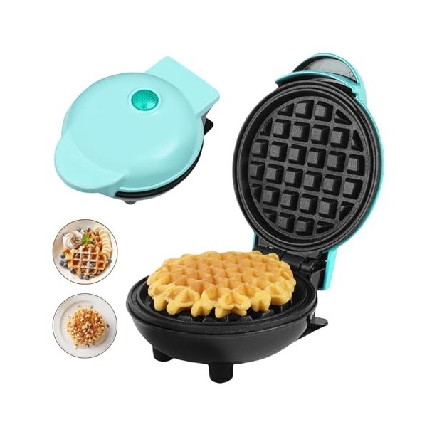 Mini Gaufrier, Machines à Gaufres 350W Machine à Petit Gaufres avec Revêtement anti-adhésif, pour les Anniversaires denfants