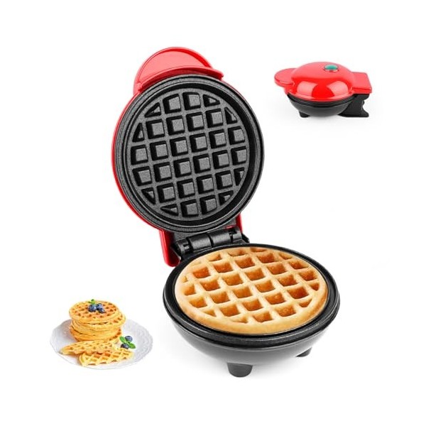 Mini Fer à Gaufre,Machines à Gaufres Et Croques, Machine à Gaufres Belge ø10cm, 220V| Petit Gaufre 350w Classic, Chauffage Do