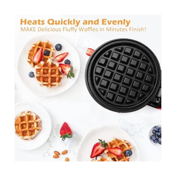 Mini Fer à Gaufre,Machines à Gaufres Et Croques, Machine à Gaufres Belge ø10cm, 220V| Petit Gaufre 350w Classic, Chauffage Do