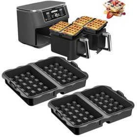 2 Stück Waffeleinsatz,Silikon Waffelplatten Zubehör Kompatibel mit Ninja AF300EU, AF400EU, AF451EU, SL400EU und AF500DE Heißl