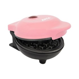 Jocca Gaufrier Rond Rose 500W, Plaques Antiadhésives, Gaufres Prêtes en 2-3 Minutes, Design Compact et Sécurisé