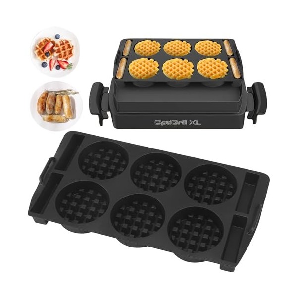Plaques à gaufres compatibles avec Tefal Optigrill XL, insert à gaufres, plaque de cuisson en silicone, accessoires de gril d
