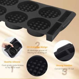 Plaques à gaufres compatibles avec Tefal Optigrill XL, insert à gaufres, plaque de cuisson en silicone, accessoires de gril d