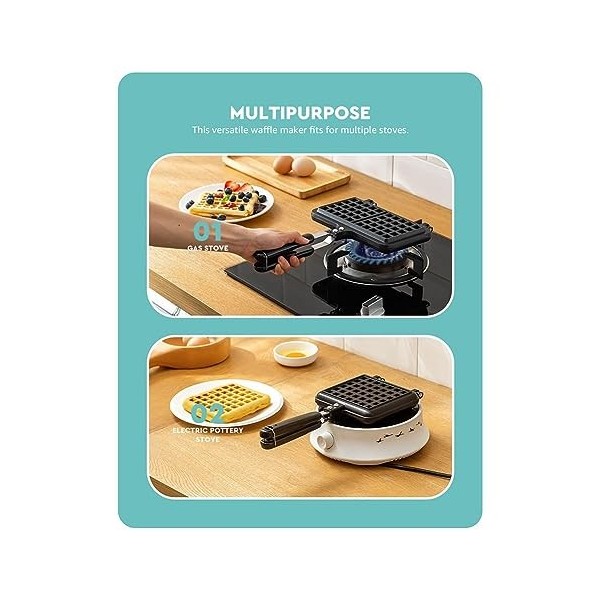 ZDSFSD 1 plaque gaufrée traditionnelle en alliage daluminium anti-adhésif pour un nettoyage facile