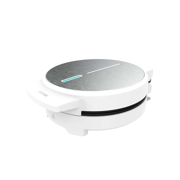 Cecotec Gaufriers Fun Gofrestone Round. Gaufrier avec finitions en acier inoxydable et 1000 W de puissance, idéal pour cuire 