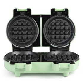 Petra PT5922GRVDE Mini gaufrier double – Machine à friandises compacte, plaques antiadhésives amovibles, compacte pour un ran