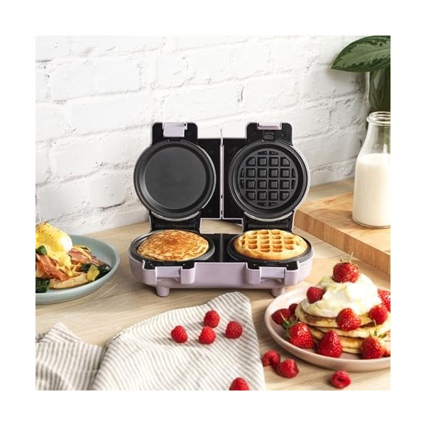 Petra PT5923PPVDE double mini machine à snacks - Machine à friandises compacte, gaufrier américain/belge, plaques antiadhésiv