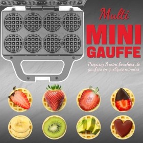 SugarWhisk Mini Waffle Maker, fer à gaufres pour enfants, fait des petites gaufres de 8 x 5cm, petit gaufrier, compact et fac