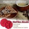 Moule à gaufres en silicone anti-adhésif en forme de cœur pour faire des gaufres, des bonbons, de la gelée