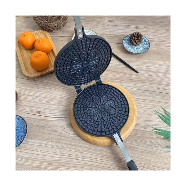 TAMUME Gaufrier en forme de cône, de crème glacée et dœufs avec moules antiadhésifs à motif floral