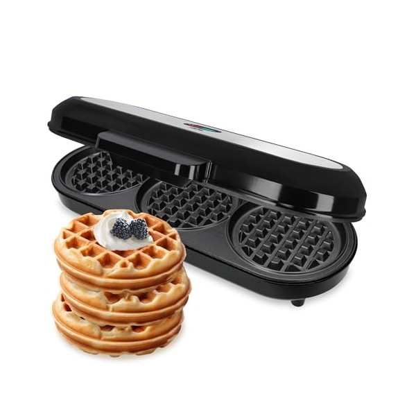 ADE XL gaufrier pour 3 gaufres classique en même temps | 1.200 watts de puissance | revêtement antiadhésif | parfait pour les