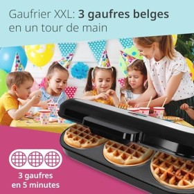 ADE XL gaufrier pour 3 gaufres classique en même temps | 1.200 watts de puissance | revêtement antiadhésif | parfait pour les