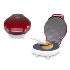 BEPER P101CUD002 Gaufrier électrique, 1000 W, Gaufrier pour cônes 18 cm, Poignée isolante, Accessoires pour cônes inclus, Bla