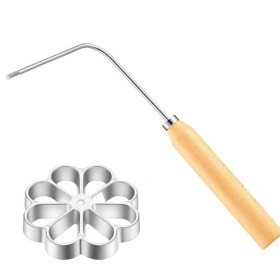 LATRAT Moules à gaufres en aluminium avec poignée en bois, fait maison, moule à gaufres en aluminium, moule à gaufres, pour l